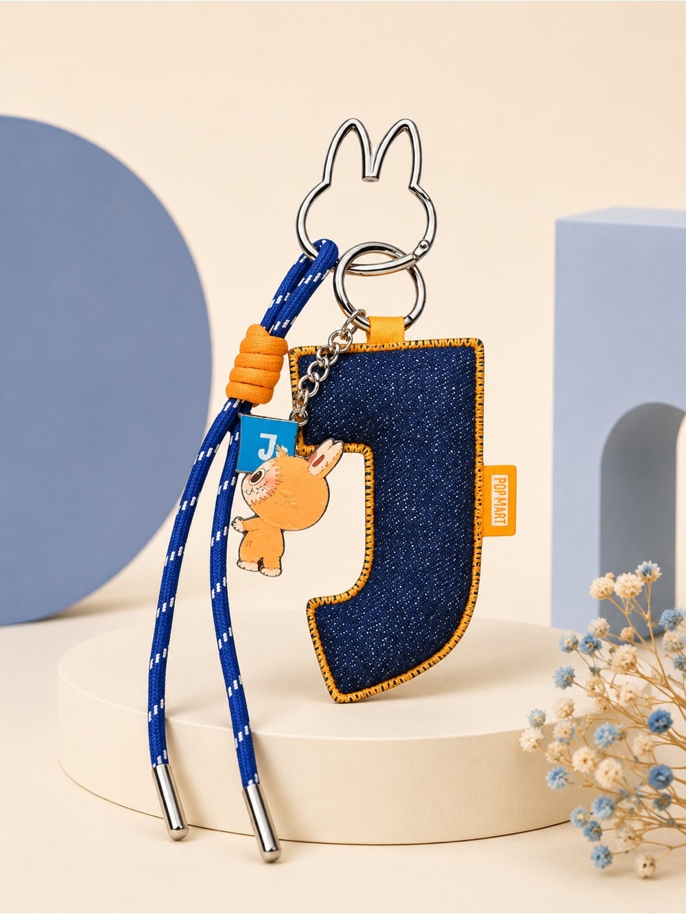 POP MART Labubu THE MONSTERS Letter J Pendant Keychain BNIB